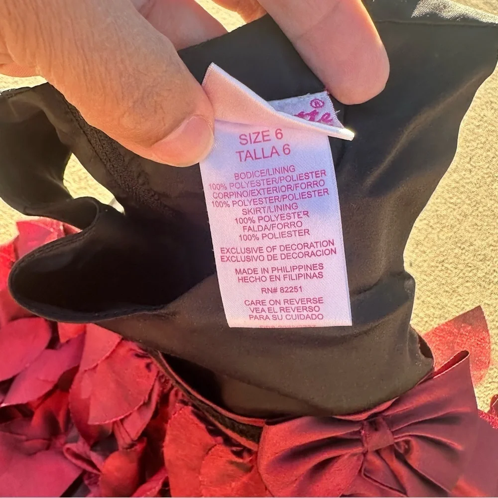 Kids Leafy Dress in Black and Red  PM6